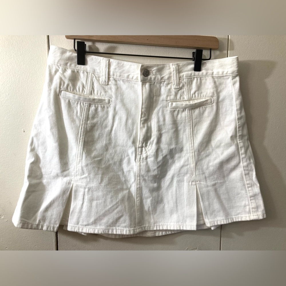 Madewell Denim Pleated Mini Skirt in Tile White /Size30